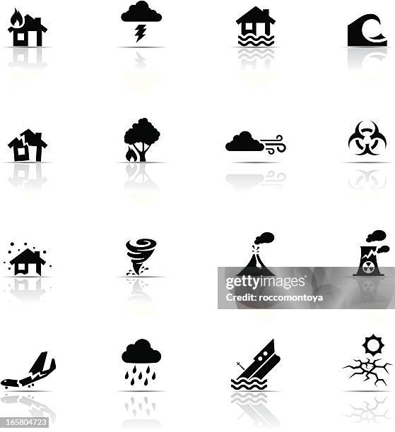 icon set, disasters - floods and drought 幅插畫檔、美工圖案、卡通及圖標