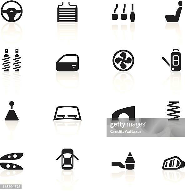 black symbols - car parts - vehicle seat stock illustrations