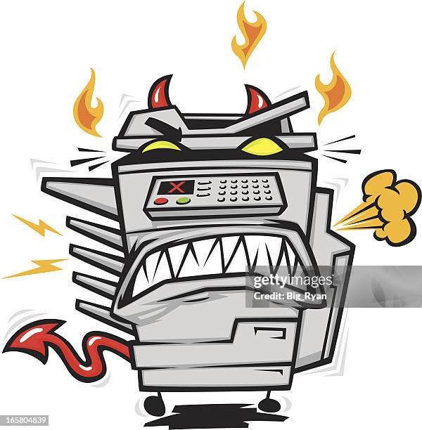 possessed copy machine - copier stock illustrations