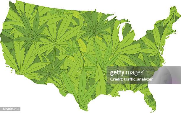 bildbanksillustrationer, clip art samt tecknat material och ikoner med united states made of marijuana - legalisering