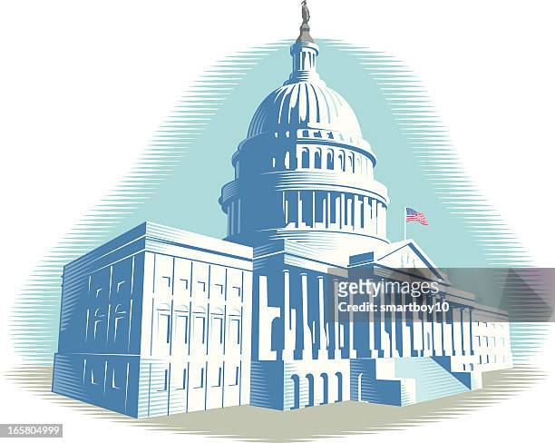 capitol building - capitol hill building stock illustrations