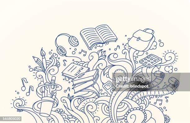 ilustrações de stock, clip art, desenhos animados e ícones de escola rabiscos - regresso-às-aulas