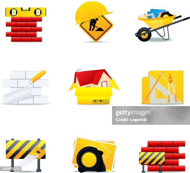 construciton icons - pulling down wall stock illustrations