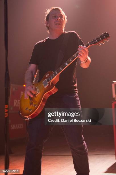 Brian Baker of Bad Religion during their performance on stage at Congress Theater on April 5, 2013 in Chicago, Illinois.