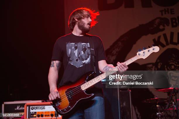 Erik Michael "Goose" Henning of Polar Bear Club during their performance on stage as a supporting act for Bad Religion at Congress Theater on April...