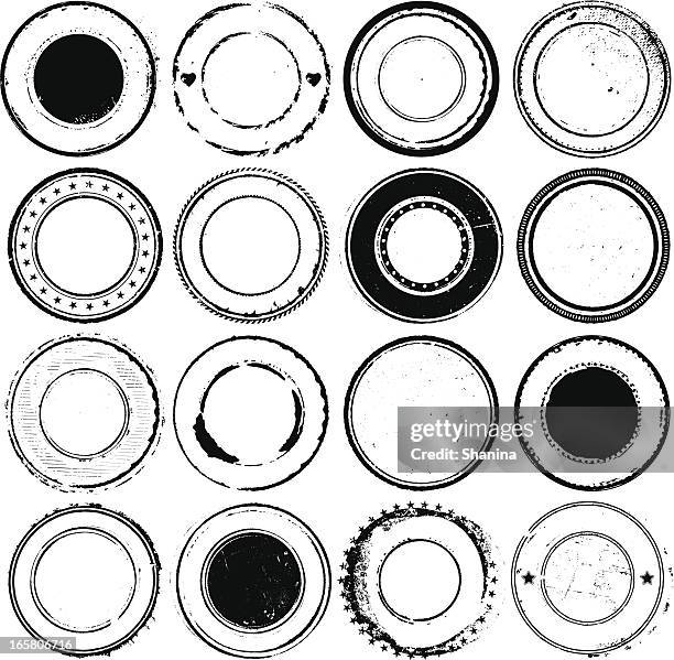 circular rubber stamps - seal stamp stock illustrations