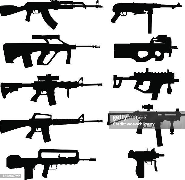 vector weapon pack - tactical gun stock illustrations