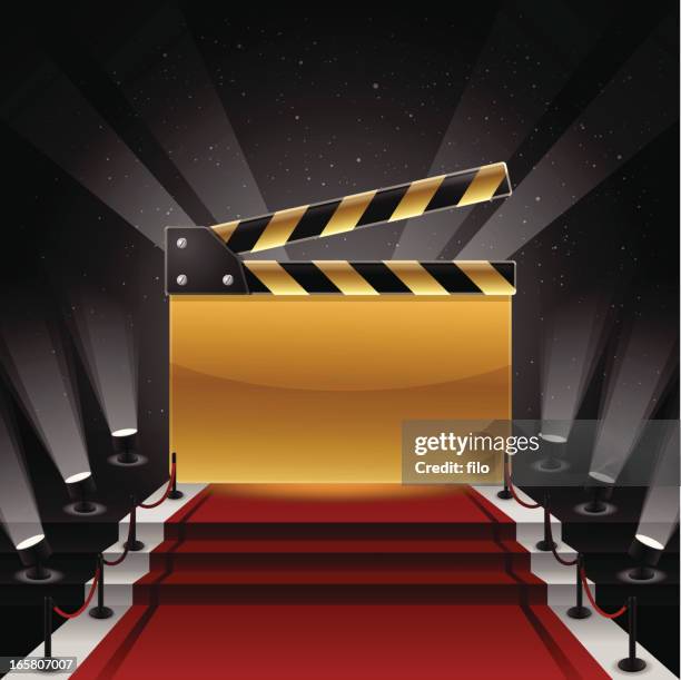 bildbanksillustrationer, clip art samt tecknat material och ikoner med red carpet awards - röda mattan evenemang