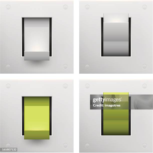 a series of square on and off switches - toggle switch stock illustrations