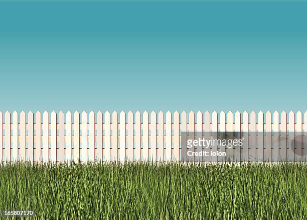 stockillustraties, clipart, cartoons en iconen met seamless picket fence banner - picket fence