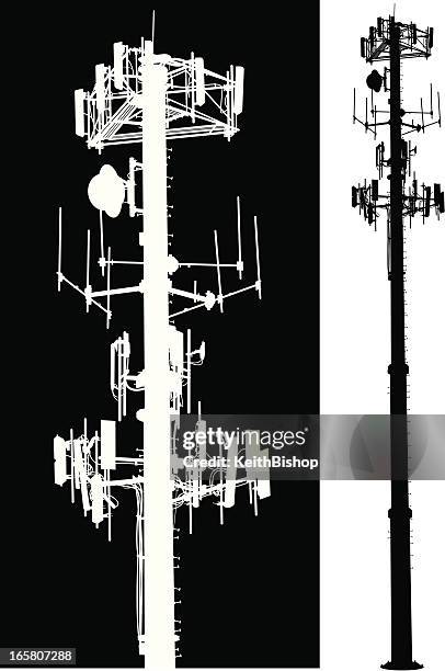 cell phone tower - global communication - mobile phone base station stock illustrations