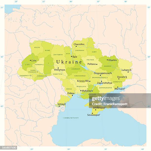 ukraine vector map - ukraine stock illustrations
