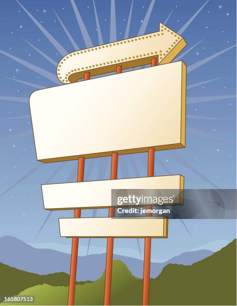 billboard vintage outdoor sign - store sign stock illustrations