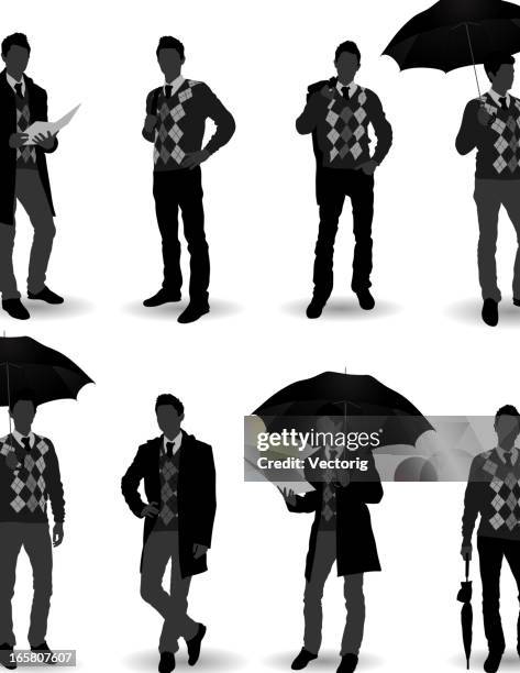 student silhouette - weather modelling stock illustrations
