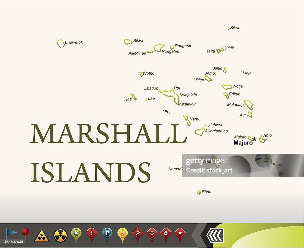 Marshall Islands map with navigation icons