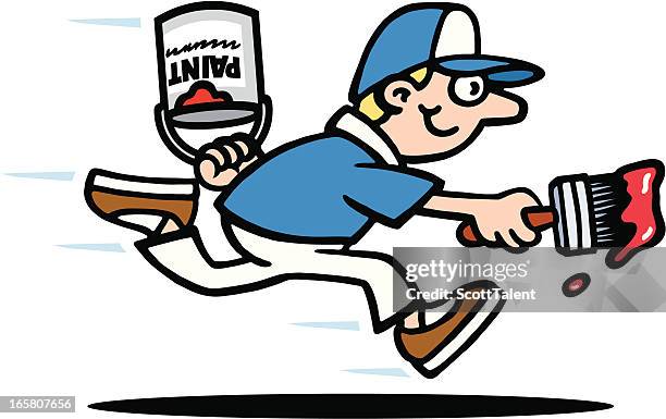 painter - runner man smiling stock illustrations