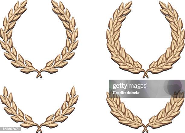 illustrations, cliparts, dessins animés et icônes de quatre golden lauriers - grèce antique