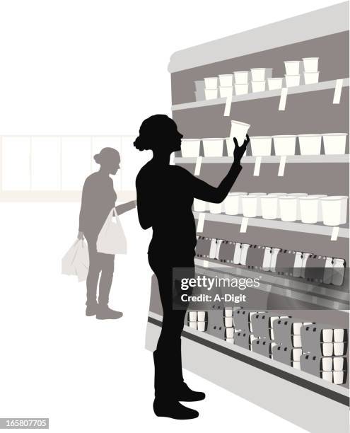 dairy isle vector silhouette - yogurt container stock illustrations