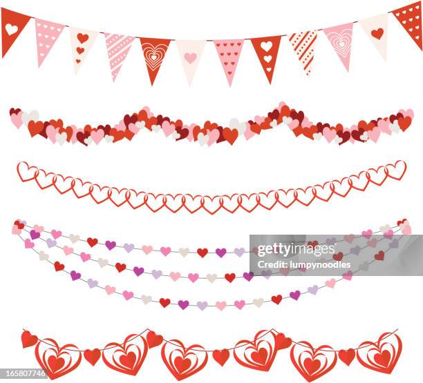 valentines day garlands - string stock illustrations