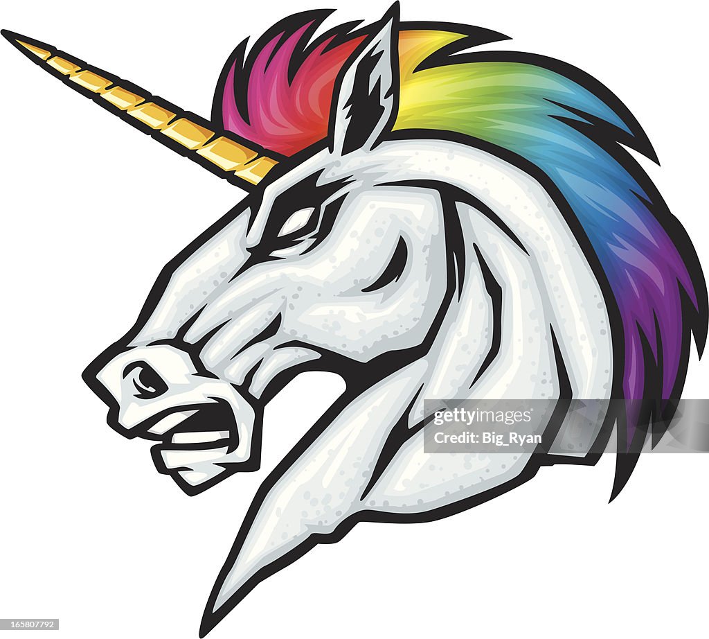 Rainbow unicorn mascot