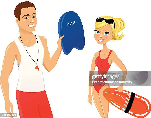 lifeguards - lifeguard saving someone stock illustrations