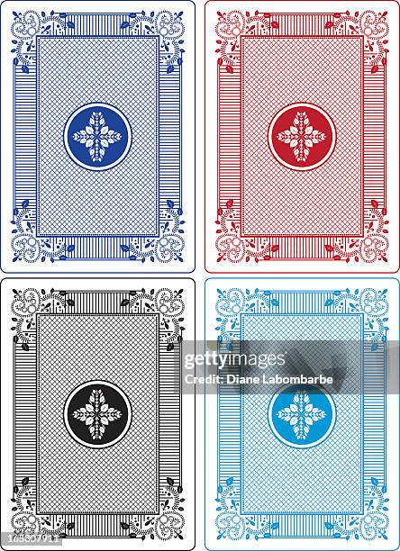 playing card backs set of four different colors - playing card 幅插畫檔、美工圖案、卡通及圖標