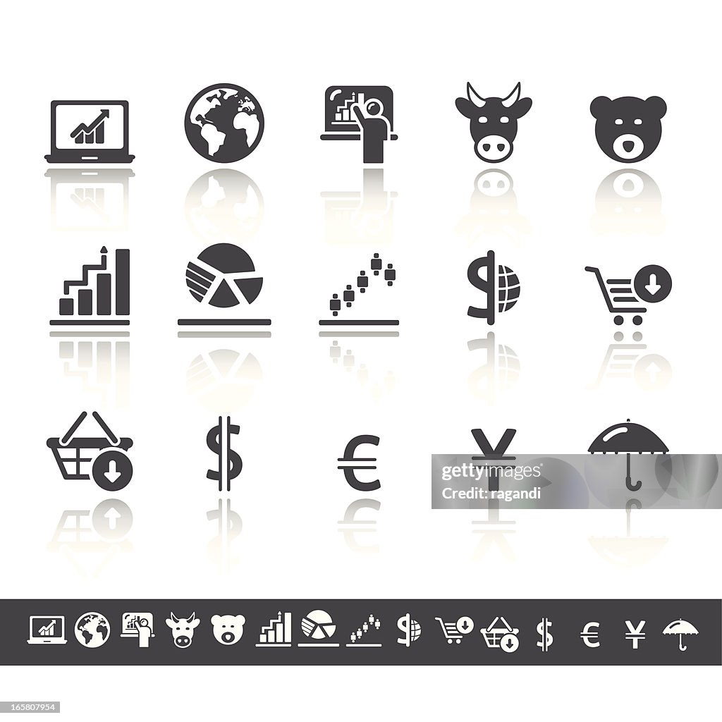 Stock Exchange Icons | Simple Grey