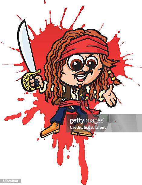 pirate blood - red vest stock illustrations