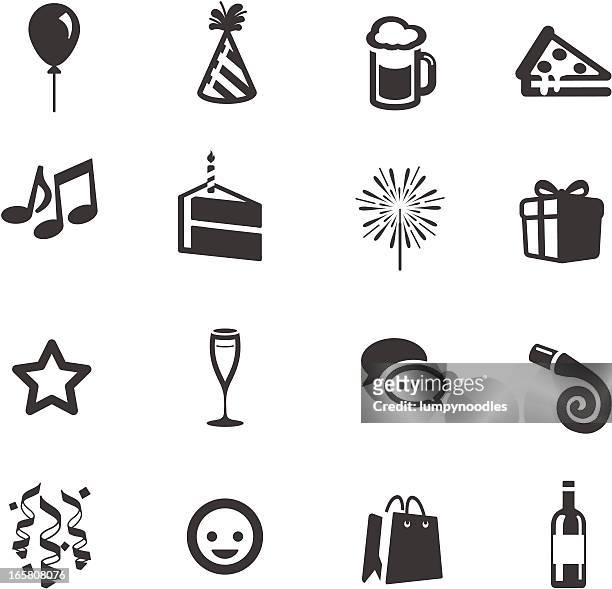 party & feier symbole - birthday icons stock-grafiken, -clipart, -cartoons und -symbole