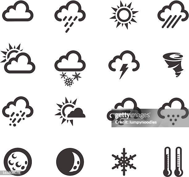stockillustraties, clipart, cartoons en iconen met weather symbols - black studio