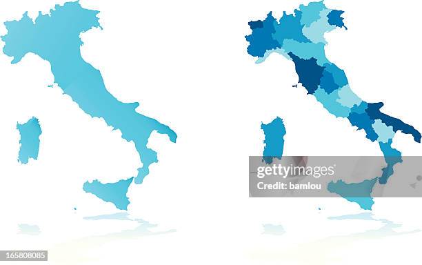 italy map - italian union stock illustrations