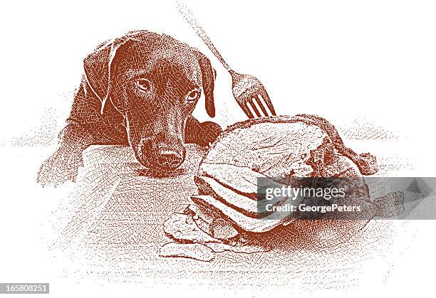 hund zu stehlen - dog stealing food stock-grafiken, -clipart, -cartoons und -symbole