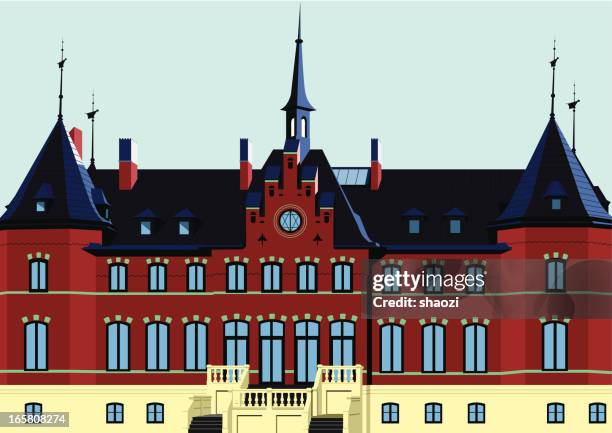 european architecture - attic stock illustrations