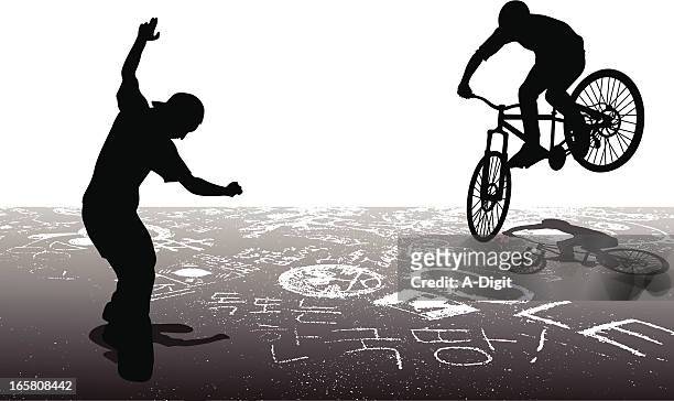 graffiti vector silhouette - skateboard stock illustrations