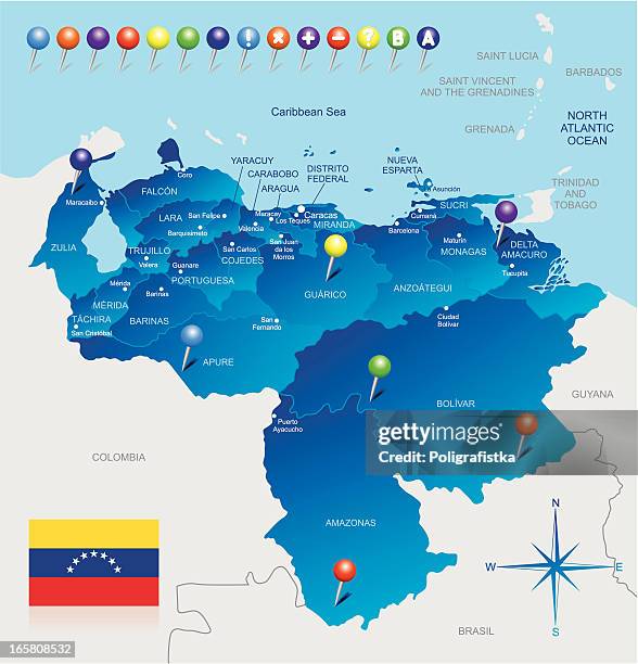 ilustrações de stock, clip art, desenhos animados e ícones de mapa da venezuela - venezuela