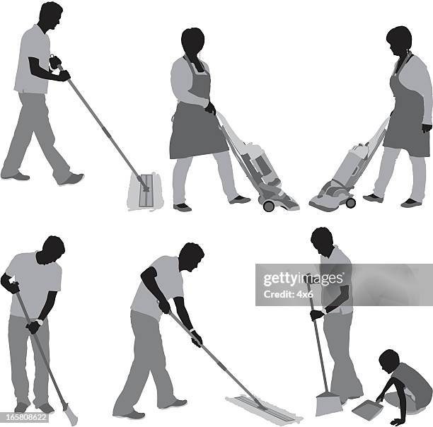 people cleaning the floor - 清掃用具 幅插畫檔、美工圖案、卡通及圖標