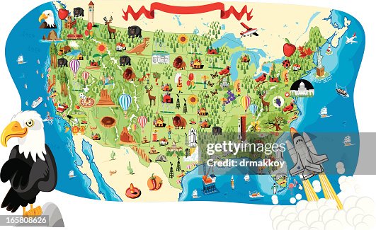 Cartoon Map Of Usa High-Res Vector Graphic - Getty Images Cartoon Map Of Usa High-Res Vector Graphic - Getty Images