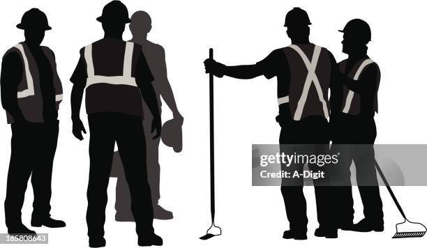 safety vector silhouette - rake stock illustrations