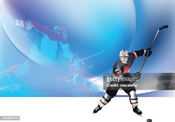 hockey scene - ice hockey player isolated stock illustrations