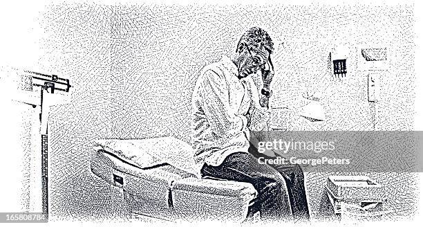 worried patient - serious injury stock illustrations