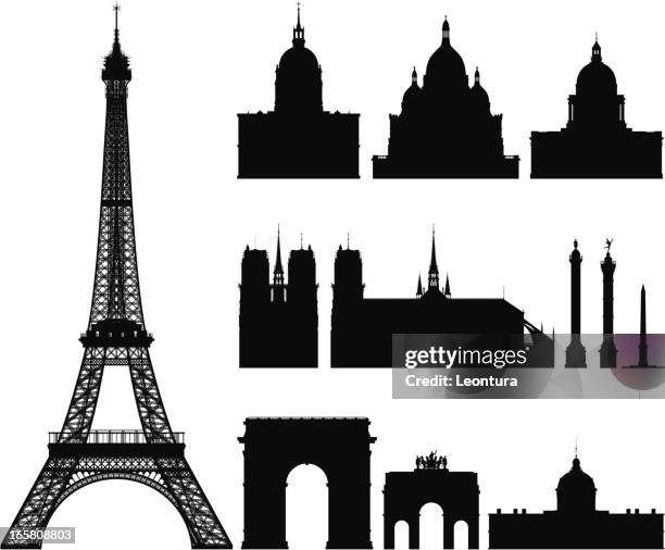 illustrations, cliparts, dessins animés et icônes de incroyablement détaillées bâtiments de paris - paris-monuments