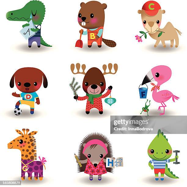 animal set - educational subject stock illustrations