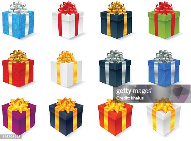 gift boxes - unwrapped stock illustrations