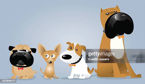 dog gang - bull mastiff puppy stock illustrations