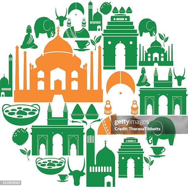 indian icon montage - indian religion and belief stock illustrations