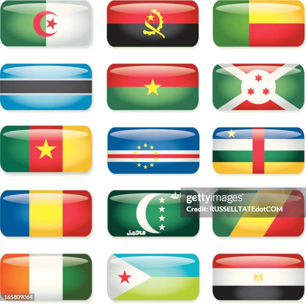 africa (a-e) rectangular flags - botswana stock illustrations