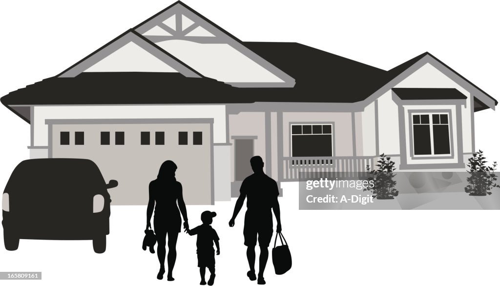 Family House Vector Silhouette High-Res Vector Graphic - Getty Images