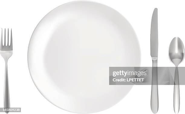 table setting - vector illustration - silverware stock illustrations