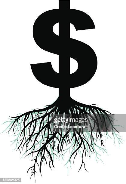 growing dollars - wealth creation stock illustrations