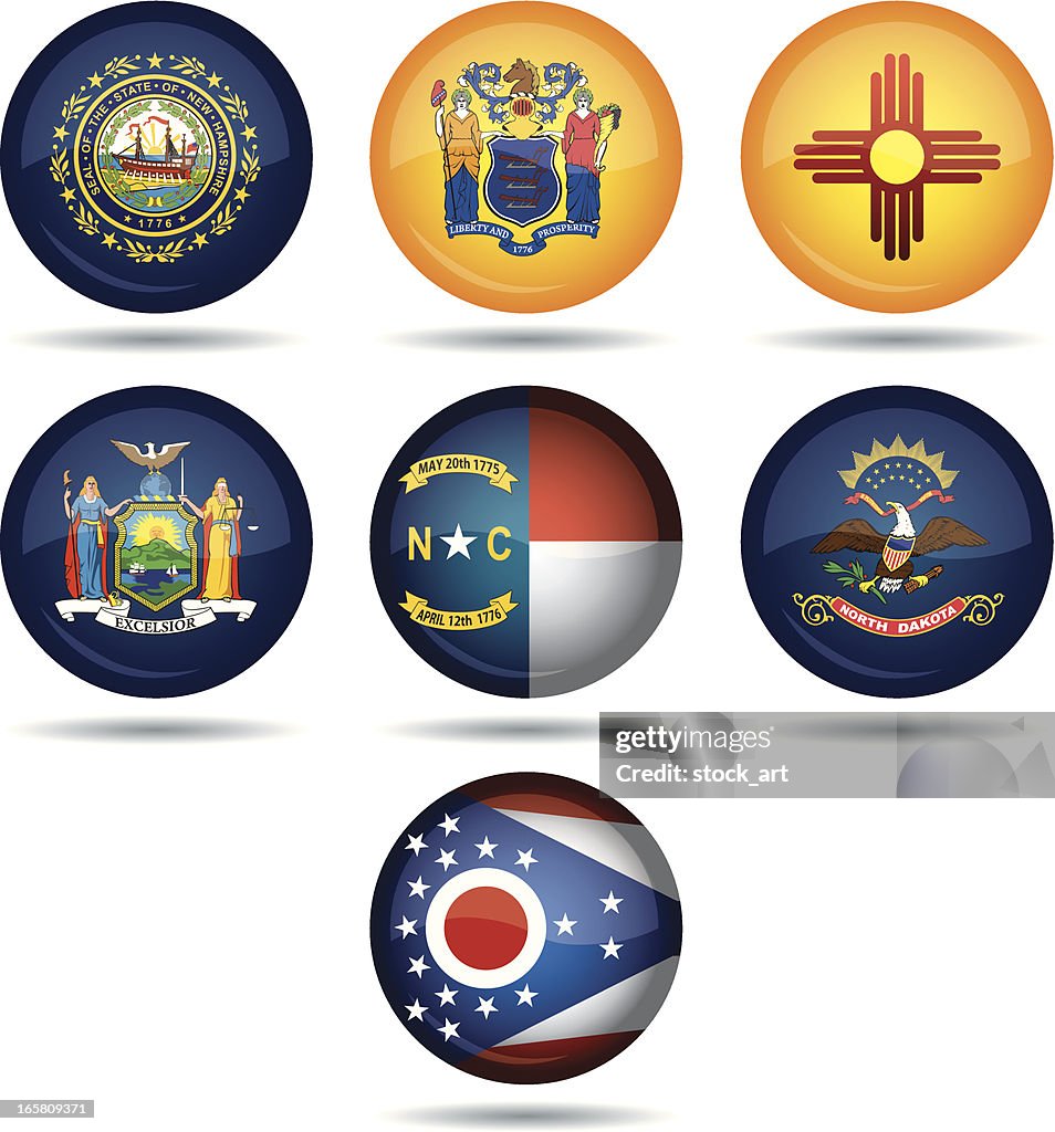 USA flag buttons
